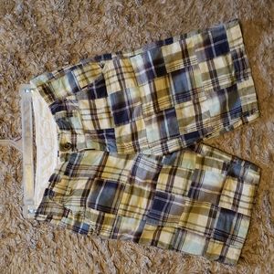 J.Khaki plaid patchwork shorts Boys 12